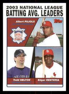 2004  Topps Pujols/Helton/Renteria LL #343 Cardinals/Rockies