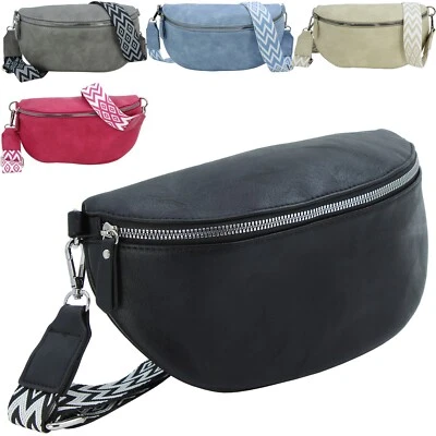 JENNIFER JONES Gürteltasche Damen Crossbody Sling Bag Hüfttasche Umängetasche breiter Gurt