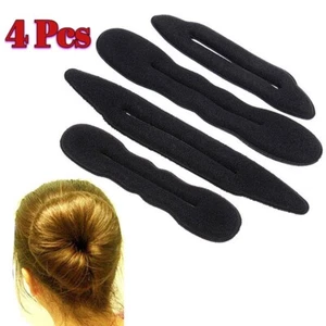 Hair Donut Bun Maker Magic Styling French Chignon Ballet Sock UpdoTool Gift 4PCS - Picture 1 of 17