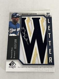 Rickie Weeks 2006 SP Authentic By The Letter W Auto Patch /100 Milwaukee Brewers