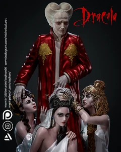 Dracula Diorama /Prince of Shadows/3D Printed/Unpainted/Unassembled/GK - Picture 1 of 12