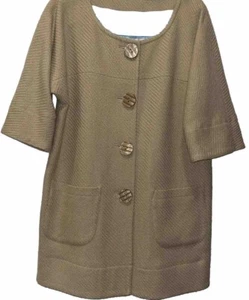 Cappotto JH Collectibles donna taglia M marrone maniche 3/4 bottoni grandi e tasche - Foto 1 di 8