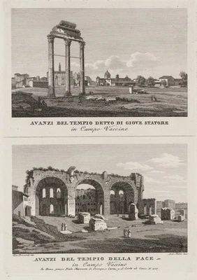 TESTA (*1775) nach Unbekannt (19.Jhd), Jupitertempel. Tempio della Pace, KSt. - Bild 1 von 4