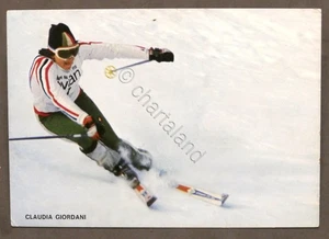 Sport Sci - Cartoncino con immagine della sciatrice Claudia Giordani - anni '70 - Foto 1 di 1