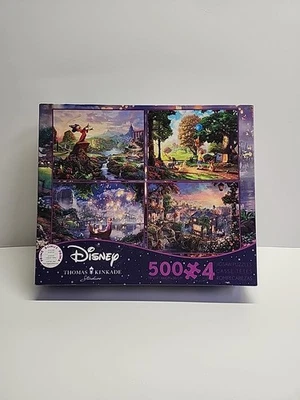 Thomas Kinkade Disney Dreams 4 Pack 500 Piece Jigsaw Puzzles with Bonus Poster - Image 1 of 4
