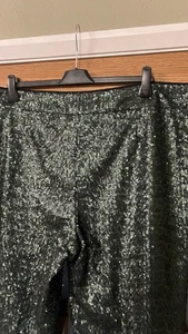 Next Green Sequin Sparkle Christmas Party Trousers Size 20 Long 20L - Picture 1 of 15