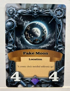 Conspiracy Theory TCG Promo Card Fake Moon Satellite Location Epic Aliens A7  - Picture 1 of 1