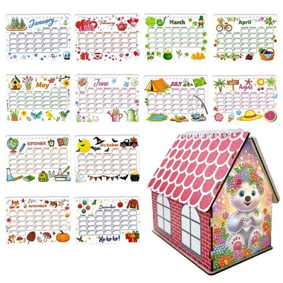 DIY Art Painting Multifunctional Storage Flip2025 Calendar,with Cabin Decor U2R8 - Image 1 of 4