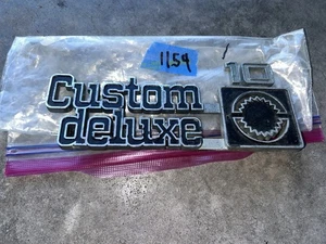 75-80 Chevy Truck Custom Deluxe 10 Front Fender Emblem #349682 Nice No Pitting - Picture 1 of 2