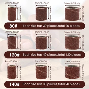 307Pcs Sanding Drum Set Drum Sander Sanding Sleeves 80 120 240 Grit BrvoN - Picture 1 of 11