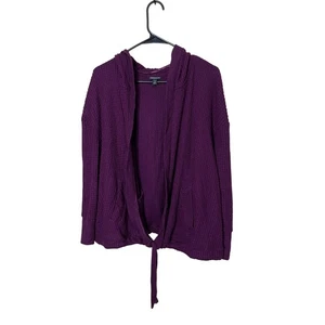 Torrid Hoodie-Cardigan vorne zum Binden offen Waffelstrick lila Übergröße 1 - Bild 1 von 9