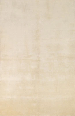 Modern Gabbeh Style Area Rug 6x8 Ft Handmade Beige Solid Wool Carpet - Image 1 of 4