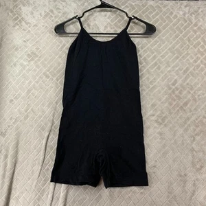 Kids Large Romper Black Leotard Dace Wear Short Tank Top Athletic Gymnastics - Picture 1 of 12