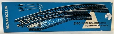 Marklin 5140 2x M Track Motorised Curved Points HO Gauge Tested & Working Boxed - Image 1 of 4