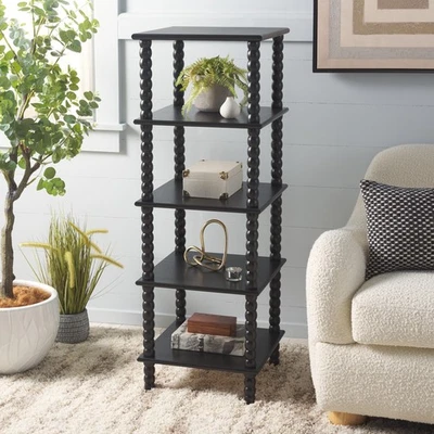 Home Collection Dilyn Matte Black 5-Tier Shelving Unit Bookshelf Etagere - Image 1 of 4