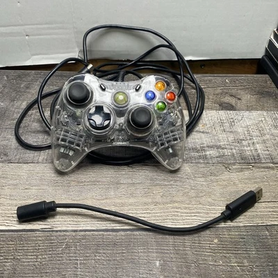 After Glow Xbox 360/pc Controller Clear Light Up Blue Led Wired - Image 1 of 4