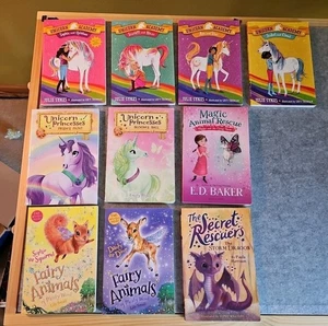 Lot Of 10 Books Unicorn Academy, Princesses Fairy Animals Secret Rescuers Magic - Picture 1 of 10