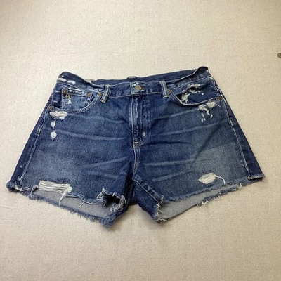Polo Ralph Lauren Denim Shorts Women's Size 30 Blue Crosby Cutoff Distressed - Image 1 of 4