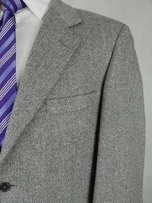Blazer Abrigo Deportivo Chaqueta Paul Fredrick 42XL Gris Espiga Cachemira Tweed Para Hombres Foto 1 de 4