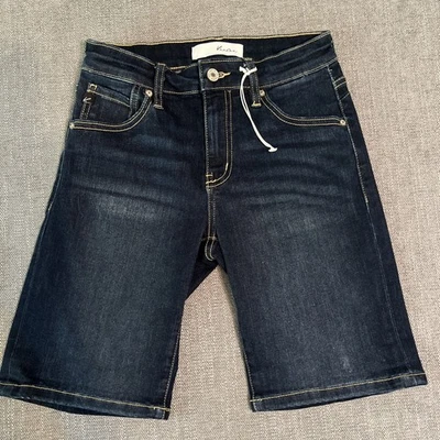 Kancan Denim Bermuda Jean Shorts Women’s SM Dark Wash NEW - Image 1 of 4