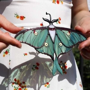 Luna Moth Butterfly Suncatcher Window Hanging Decor Wall Art Ornaments Gifts ~ - Picture 1 of 6