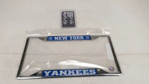 New 1 Chrome License Plate Frame and 4 Color Valve Stem MLB New York Yankees - Picture 1 of 8