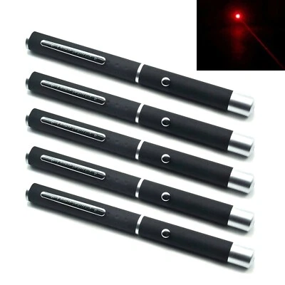 JOLOOYO 5pcs 635nm 5mW Laser Pointer Orange-Red Focus Dot Positioning Presentation Pen
