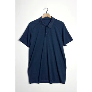 LULULEMON Mens Metal Vent Tech Polo Shirt 2.0 Mineral Blue True Navy size XL - Picture 1 of 6