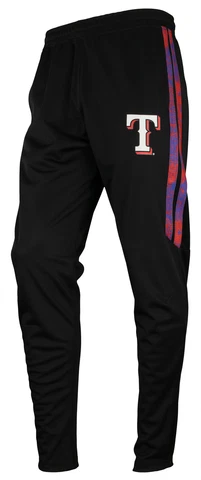 Zubaz MLB Baseball Men's Texas Rangers Static Stripe Black Track Pants Cover