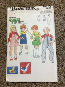 Vintage Butterick SEWING PATTERN 5873 Toddler JUMPER TOY JUMPSUIT Size 2 UNCUT - Picture 1 of 3