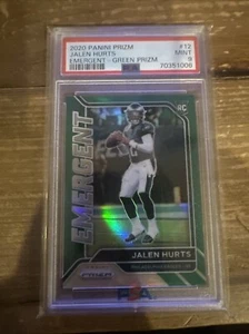 2020 Prizm JALEN HURTS GREEN Emergent PSA 9  RC Rookie COLOR MATCH! 🔥 - Picture 1 of 2