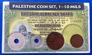 Israel Palestine British Mandate Lot of 4 Coins Set 1, 2, 5 & 10 mils 1927-1939 - Picture 1 of 2
