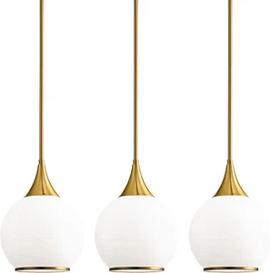 Pendant Lights Kitchen Island: 3 Pack Gold Light Fixture Modern with Frosted.... - Picture 1 of 8