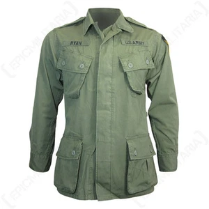 US Olive Green Tropical Jungle Jacket - Vietnam American Coat Shirt Repro New - Picture 1 of 3