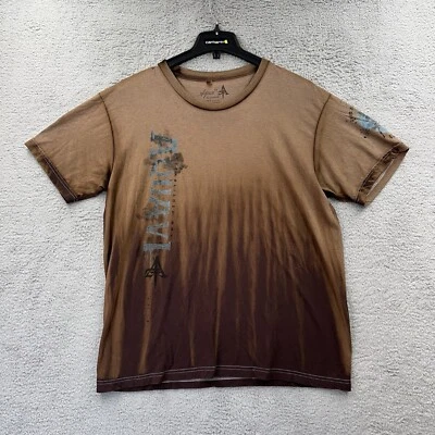 Aqua VI Shirt Mens XL Brown Y2K Graphic Print Rock Grunge Streetwear Goth - Image 1 of 4