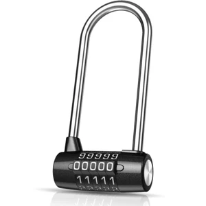 5 Digit Combination Cylinder Padlock 12cm Long Shackle Heavy Duty Indoor Outdoor - Picture 1 of 8