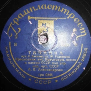 78RPM Red Army Ensemble Alexandrov Machine-gun cart If Tomorrow War Would 1937 - Foto 1 di 4