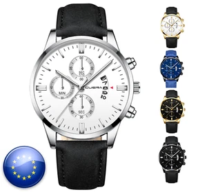 RELOJES DE PULSERA HOMBRE CUERO SINTETICO ACERO UNISEX COLOR PLATEADO PLATA ORO - Imagen 1 de 8