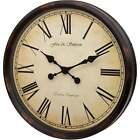 Large Wall Clock 50cm Grand Central Station Roman Numerals In Brown - New In Box