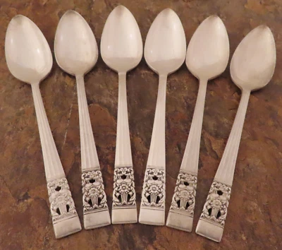 Oneida Coronation Juego de 6 Cucharaditas Cucharaditas Comunidad Plateado Cubiertos Lote Q Foto 1 de 4