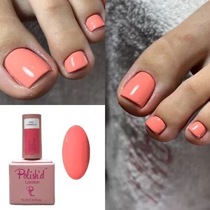 Gel Nail Polish Uv/led Soak Off Hybrid Gel 10 Ml Polish’d London Coral Pastel - Picture 1 of 3