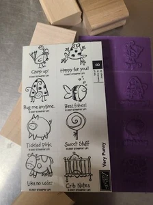 Stampin Up Very Punny Humor Sayings Puns Animals 2007 Rubber Stamp Set of 8 - Picture 1 of 2
