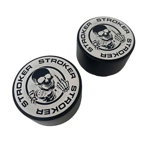 Juego de respiradores de cubierta de válvula negra esqueleto Rat Rod Stroker F-U, aluminio fundido a presión - Imagen 1 de 4