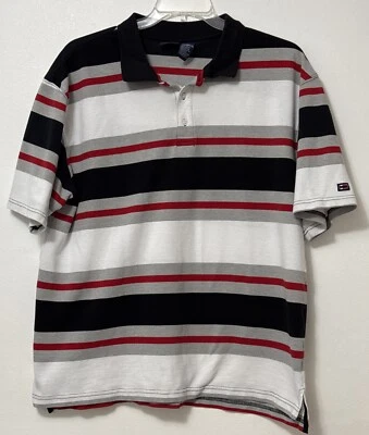 Camisa polo de trabajo informal vintage Bugle Boy Y2K para hombre talla 2XL, golf, rayas Foto 1 de 4