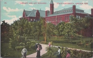 Postkarte Bibliothek und Kunstgebäude State University Lincoln NE - Bild 1 von 2