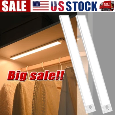 LED Motion Sensor Under Cabinet Closet Light USB Rechargeable Kitchen Lamp Strip - Image 1 of 4