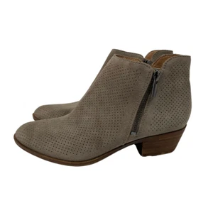 Stivaletti Lucky Brand Bayley 2 scamosciati traforati cerniera boho marrone taglia 6,5 - Foto 1 di 10