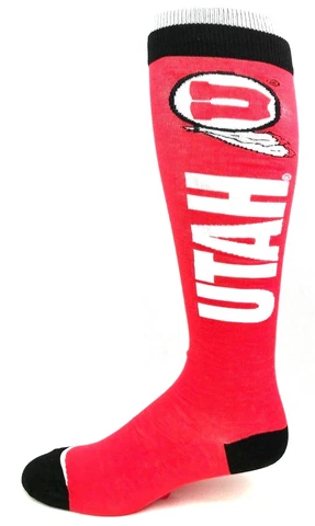 Utah Utes Red & Black Deuce Thin Long Socks Cover
