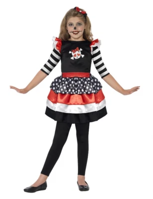 Niñas Sugar Skully Día de Muertos Pirata Halloween Elegante Vestido Disfraz Conjunto Foto 1 de 4