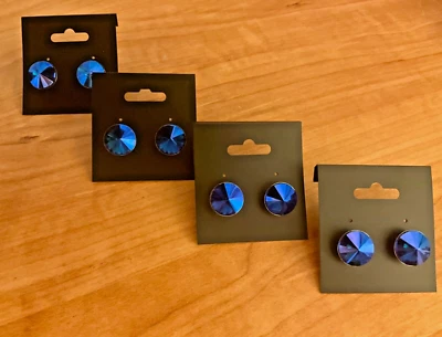 Pendientes Rivoli cristal estrás metalizado azul TREVOR PROJECT LGBTQ donación Foto 1 de 2